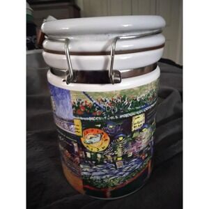 Starbucks‎ Pike Place Market Ceramic Canister Airtight Lid Coffee Tea